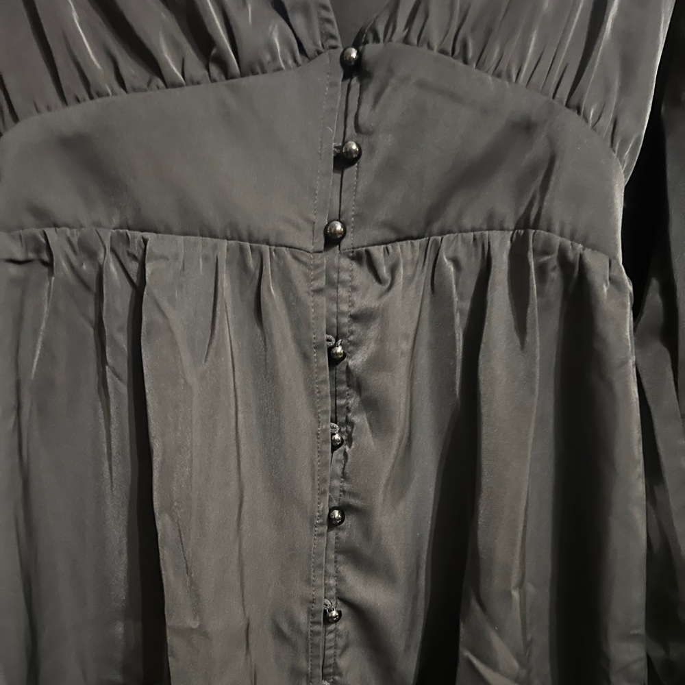 Cupshe Black Long Sleeve V-Neck Mini Dress - Picture 6 of 7